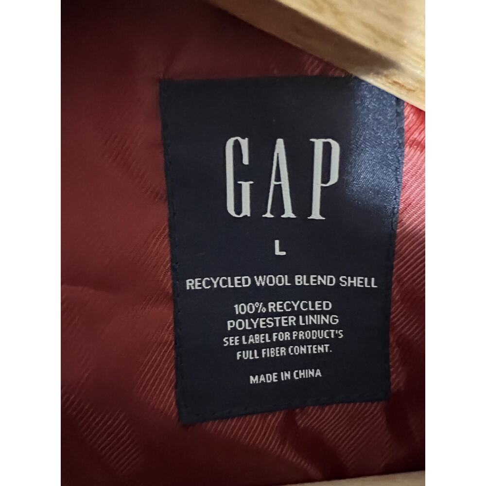 GAP Recycled Wool Blend Rust Shacket Coat Large - Picture 3 of 4